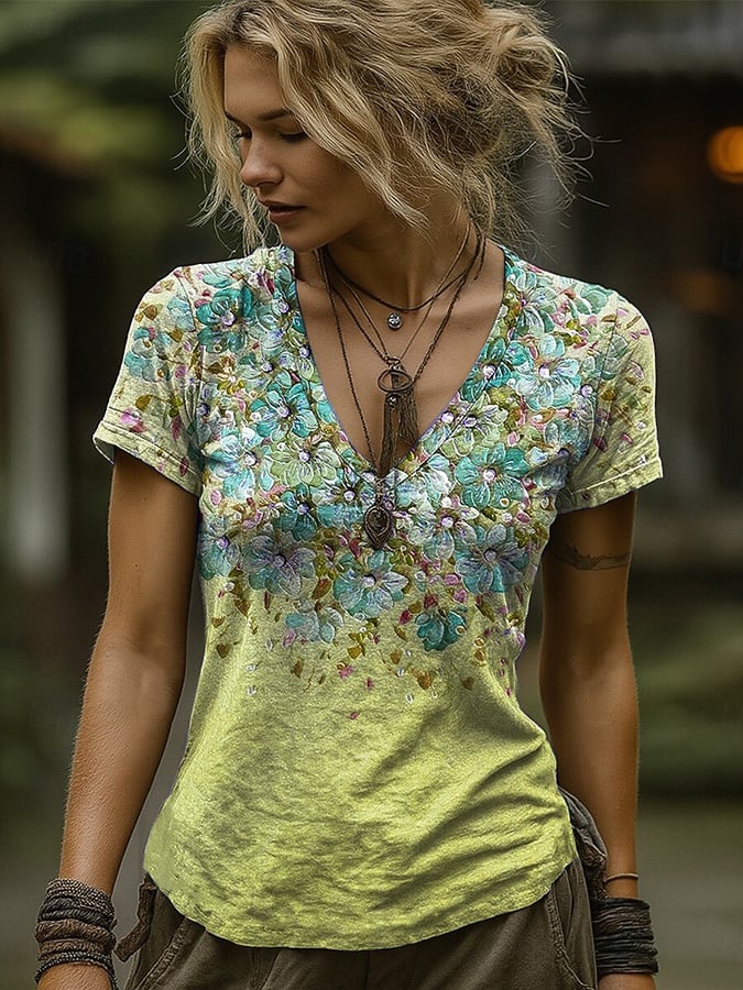Women's Spring/Summer Floral Print Top