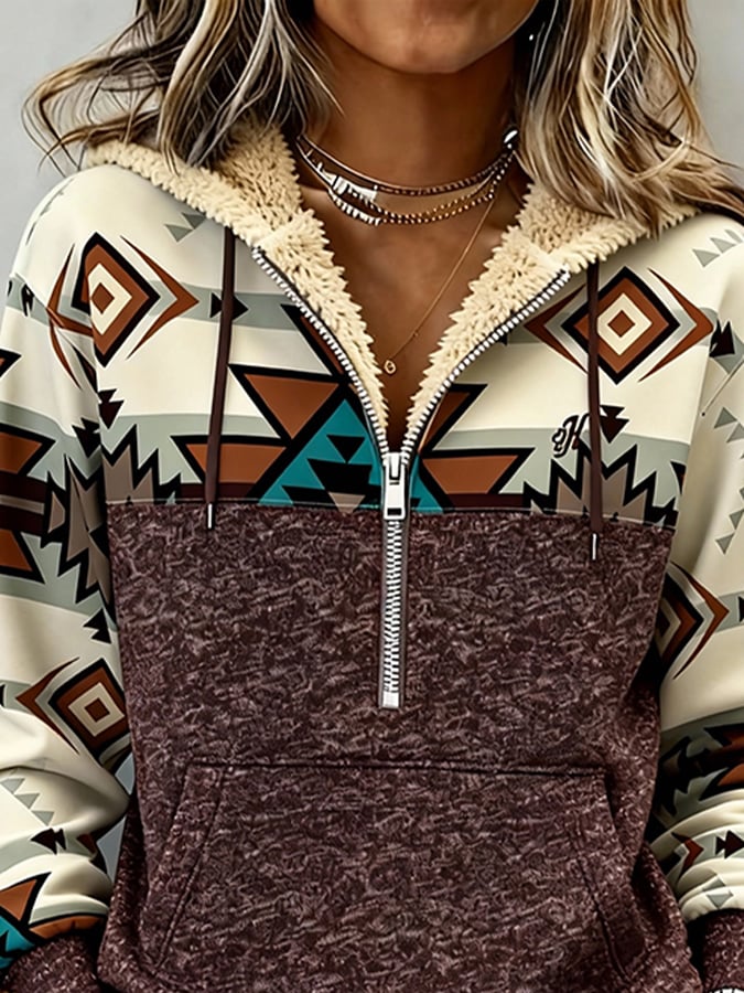 Women's Western Casual Textured Sweatshirt