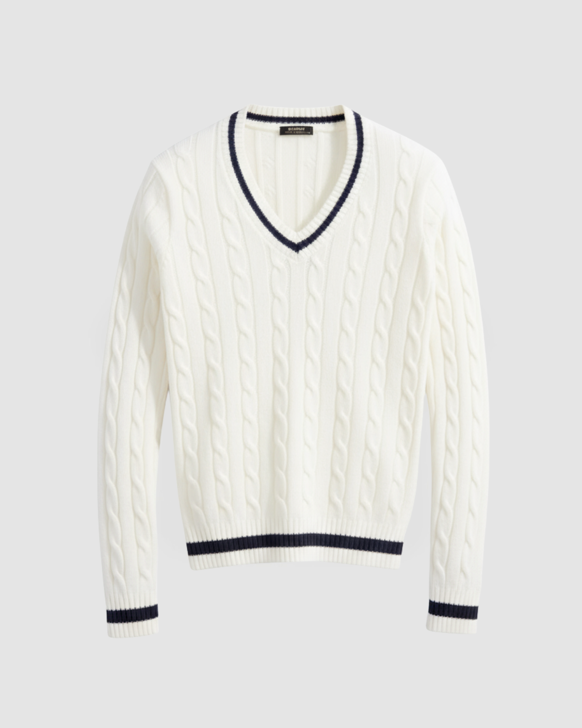 Women's Classic Cable-Knit V-Neck Sweater