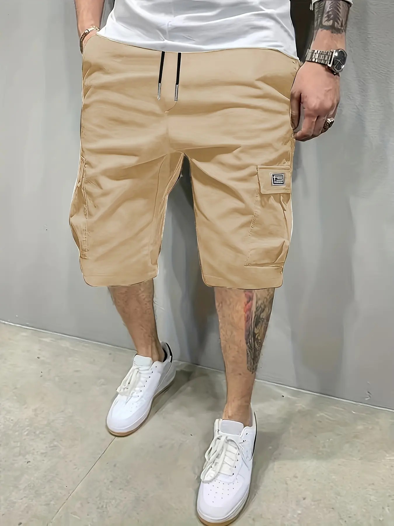 Men's Multi-Pocket Cargo Shorts Casual Streetwear Set