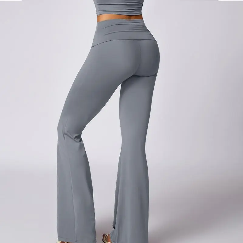 Women's 2-Piece Deep V Neck U-Back Tank & High-Waist Flared Leggings Set