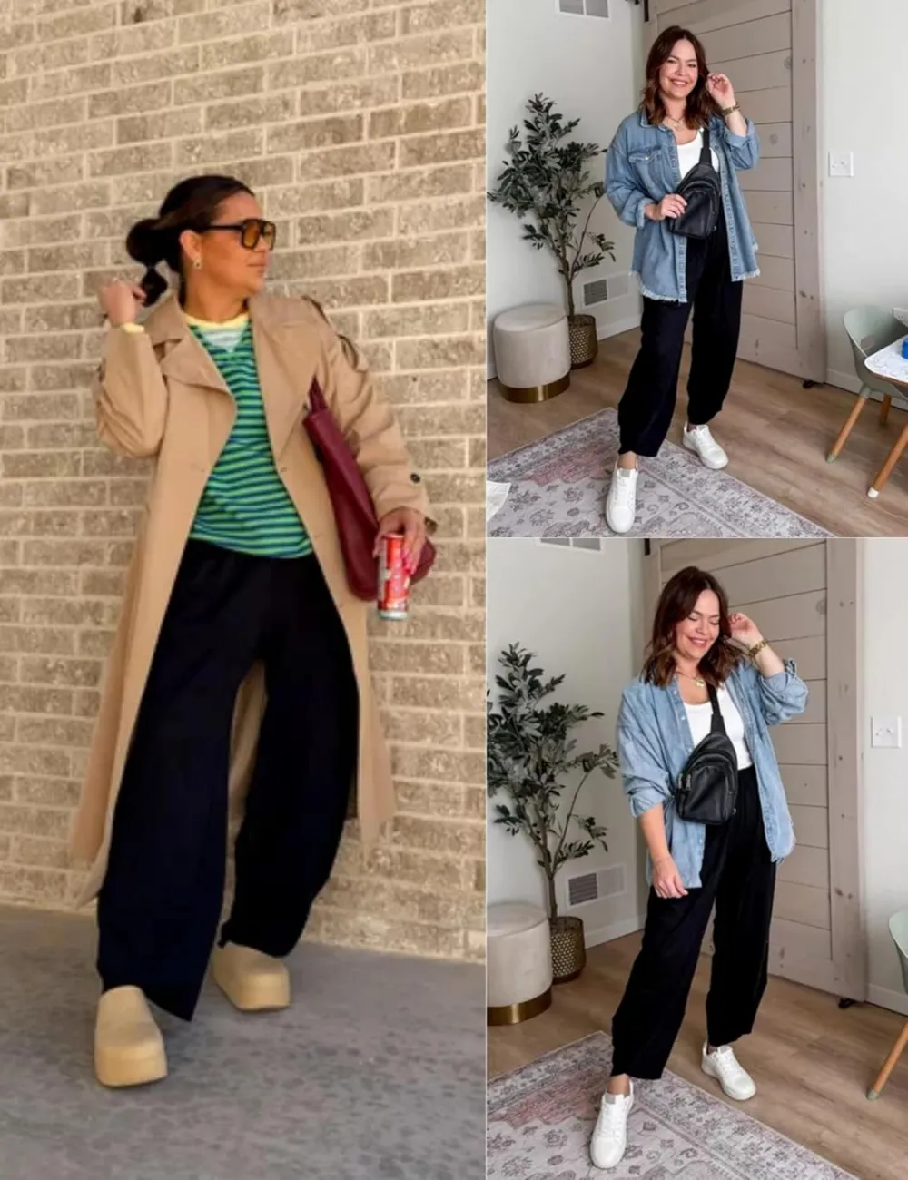 Women's Wide Leg Harem Pants Casual Palazzo Pants with Pockets High Waist Relaxed Fit