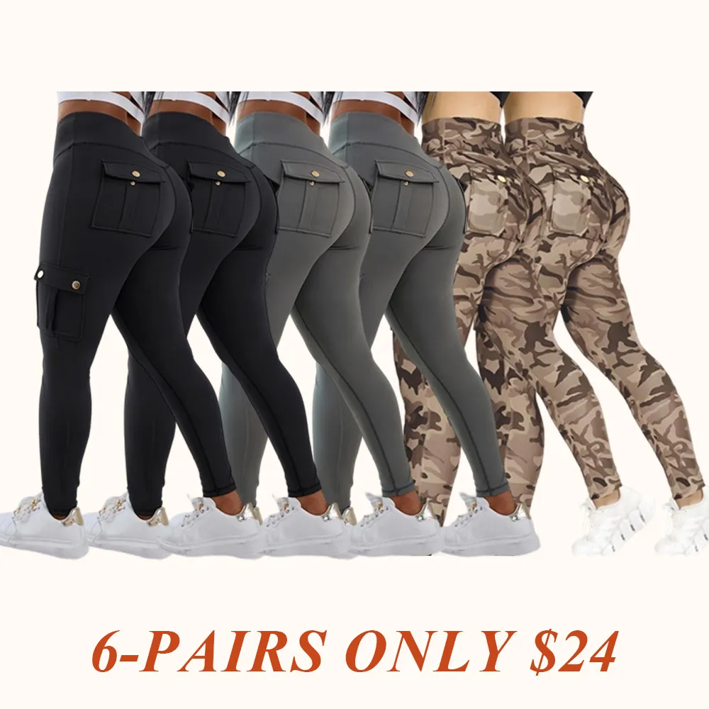 Womens Butt Lifting Leggings with Flap Pockets High