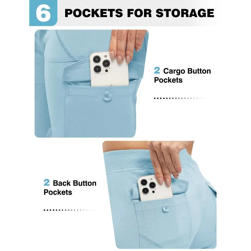 Womens Lightweight Capris Hiking Pants 6 Pockets Quick Dry Cargo Outdoor Trip Loose Shorts