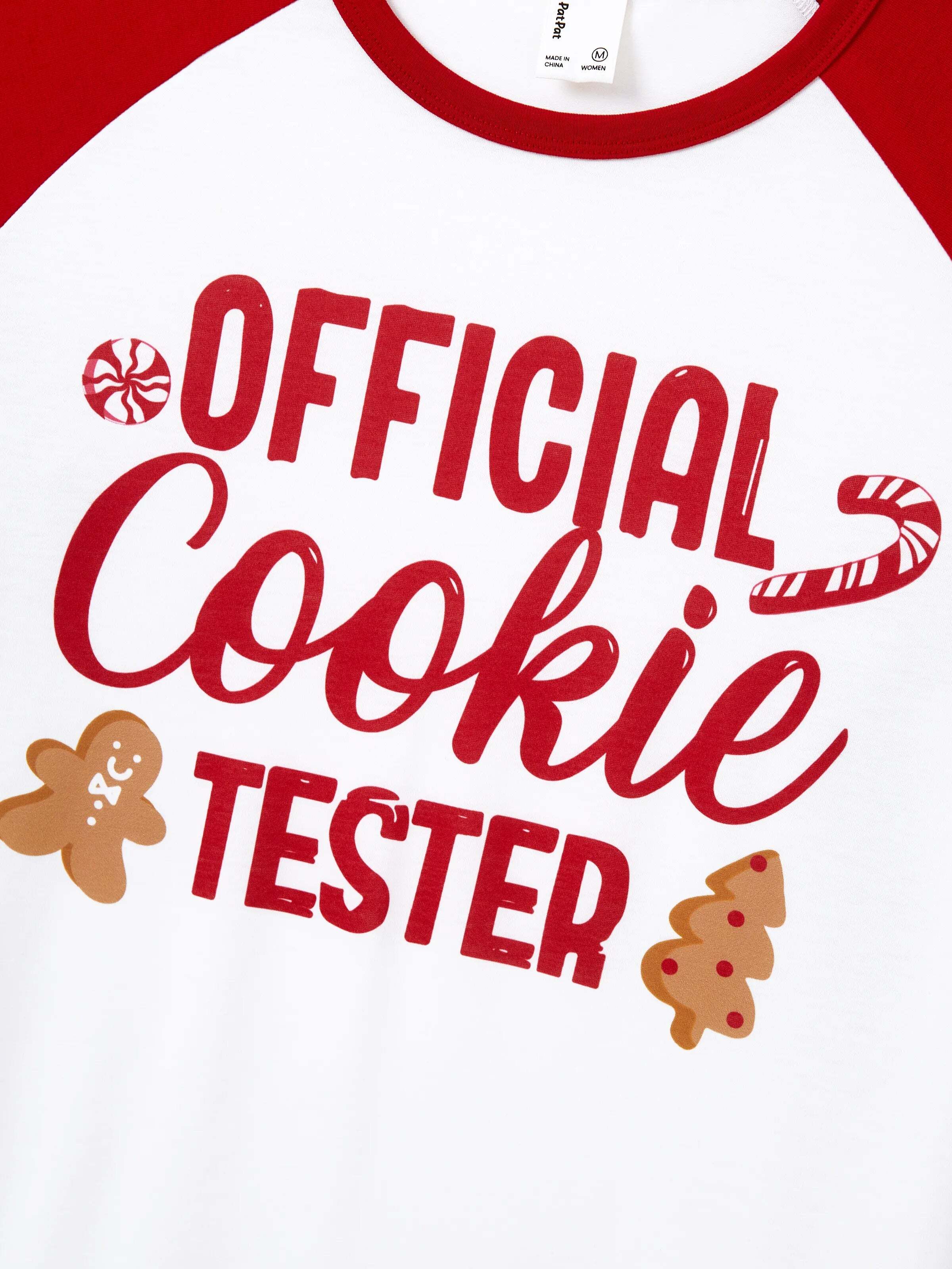 Christmas Matching Family Pajamas Set Gingerbread and Candy Cane Print PJS with Christmas Socks Red