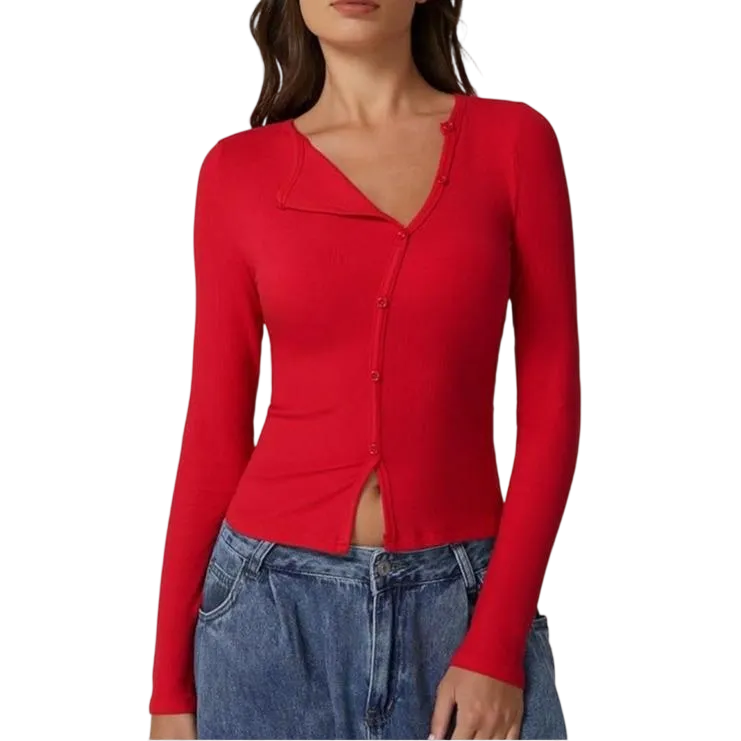 Women's Long Sleeve Ribbed Crewneck Shirts