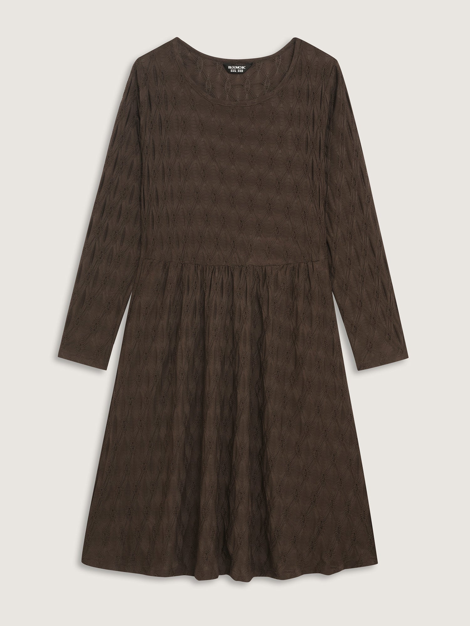 Textured Stretchy Pockets Midi Knit Dress