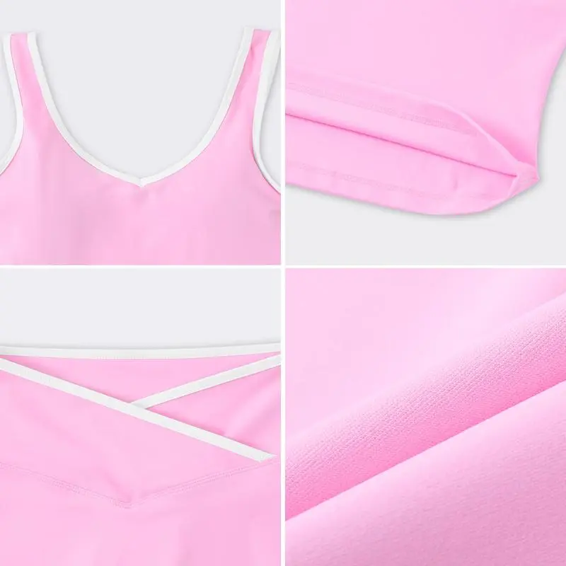 Color-Blocked Halter Crop Tube Top & Mid-Rise Shorts Set