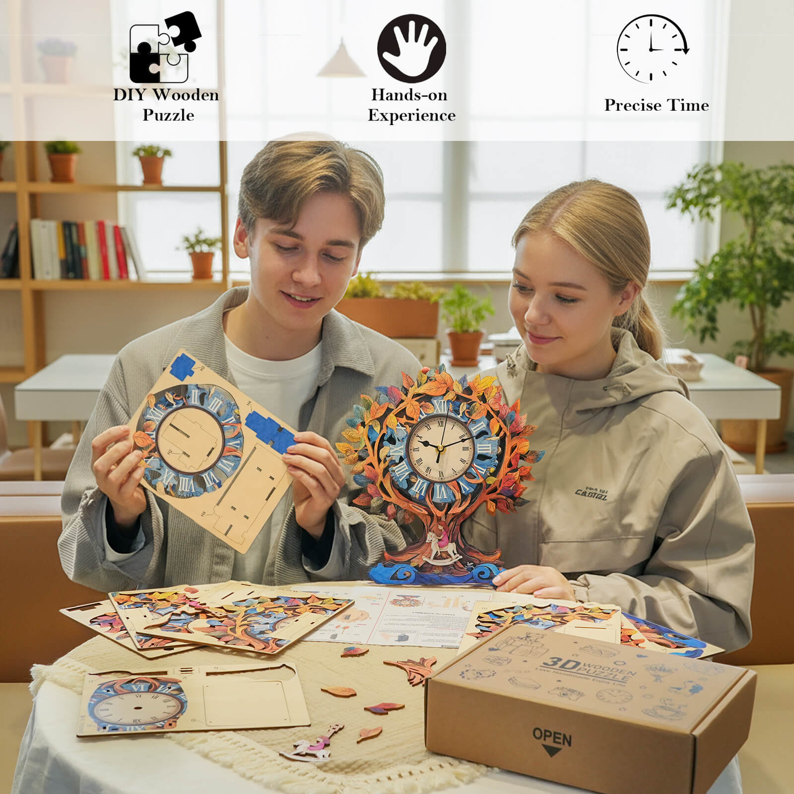 Tree of Life – DIY Wooden Clock, 3D Puzzle Craft Kit