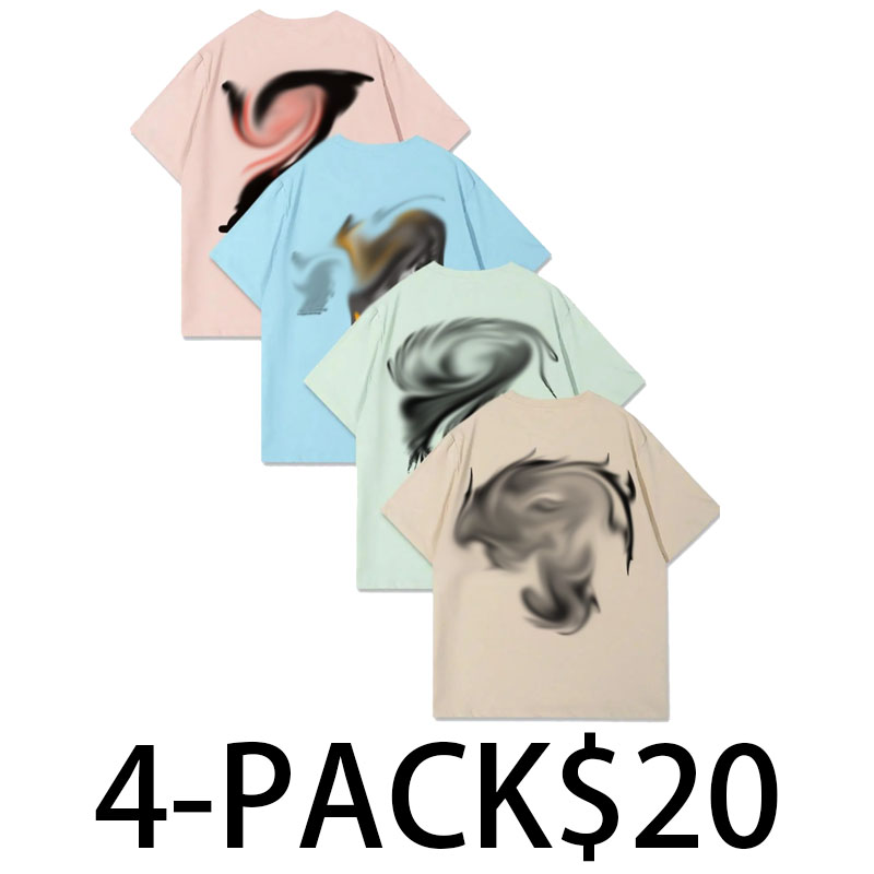 Men's Letter Print Short Sleeve Tee – Regular Fit Casual Crew Neck T-Shirt