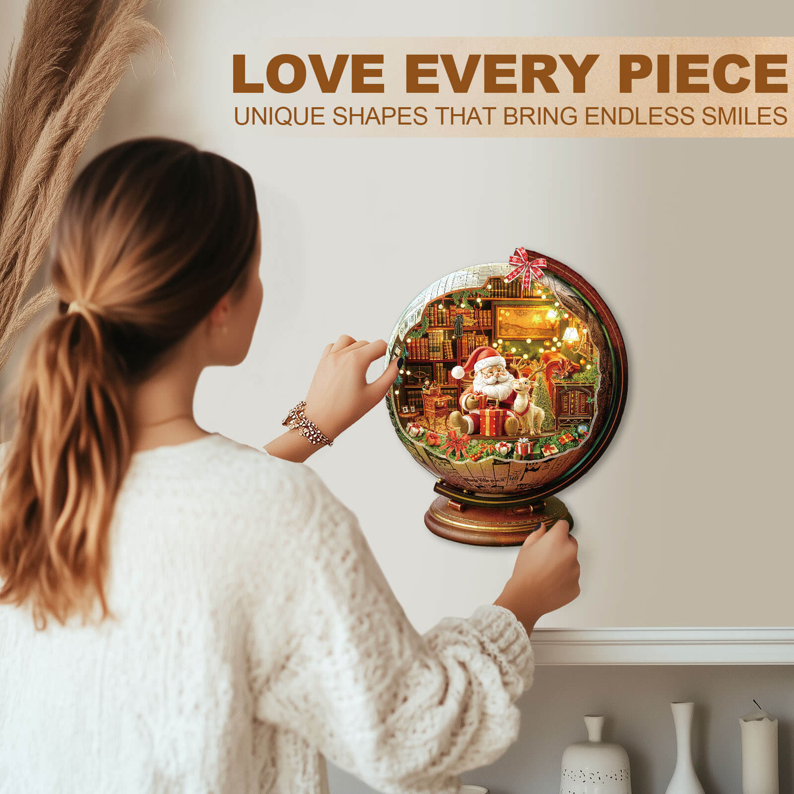 Christmas globe Wooden Jigsaw Puzzle