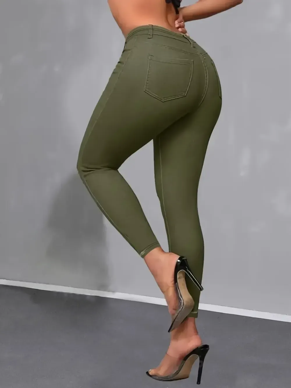 Women's Leggings Denim Fashion Bottoms, Casual Streetwear Pants for Daily Wear & Party