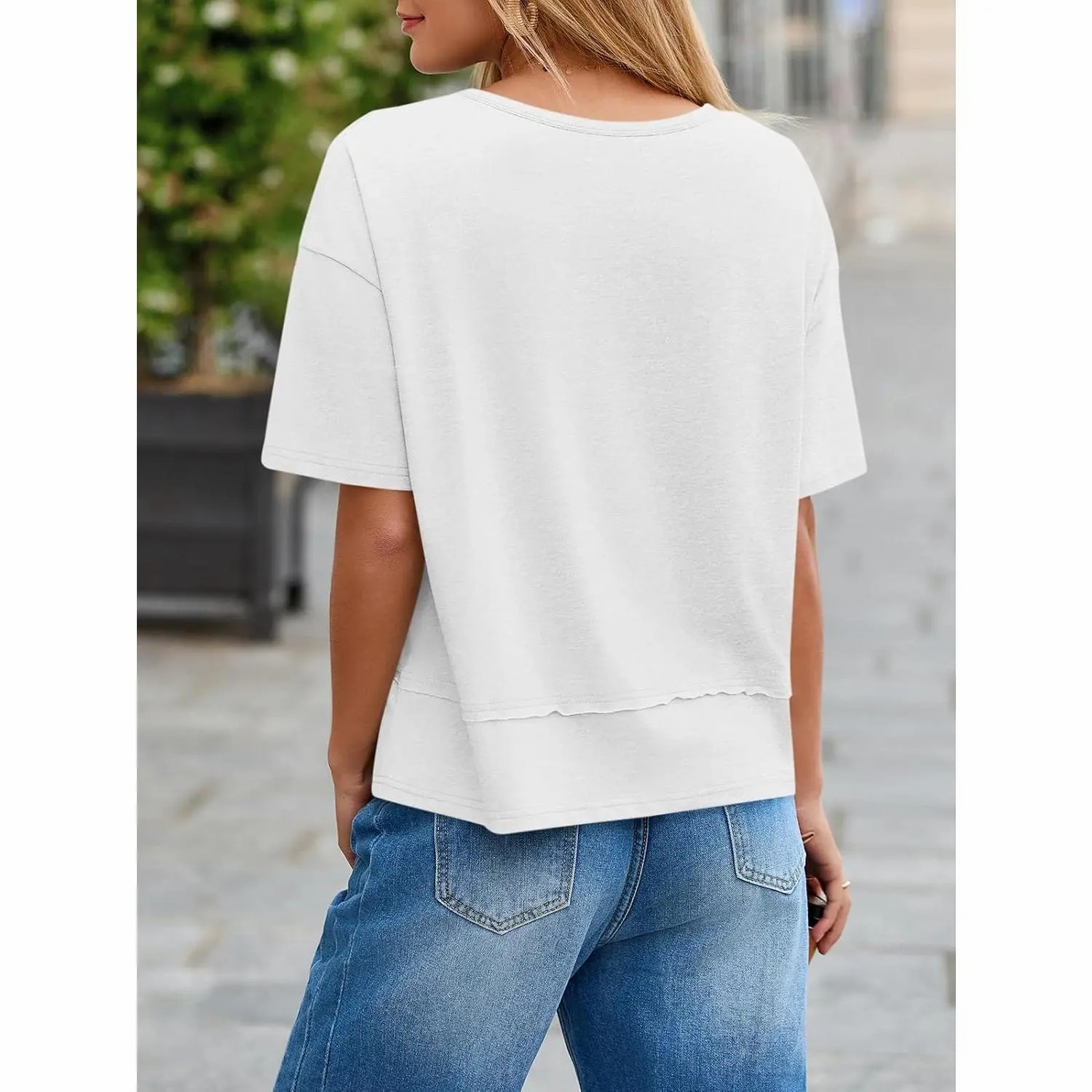 Women’s Premium Summer V-Neck Tee - Breezy & Effortless Loose Fit