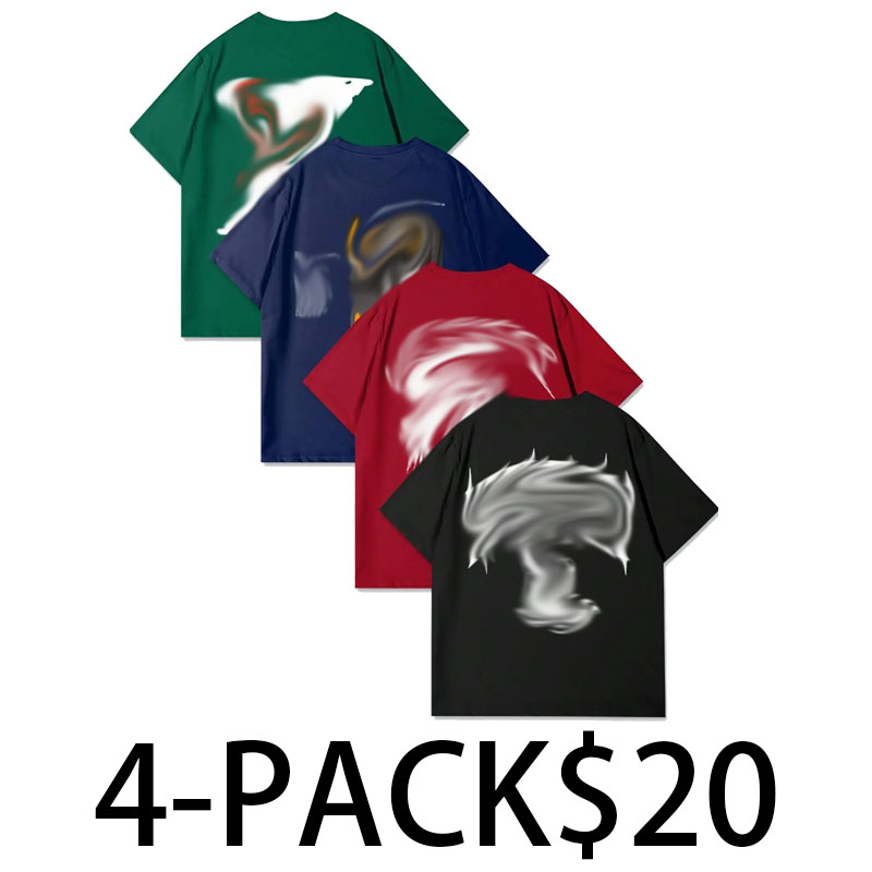 Men's Letter Print Short Sleeve Tee – Regular Fit Casual Crew Neck T-Shirt