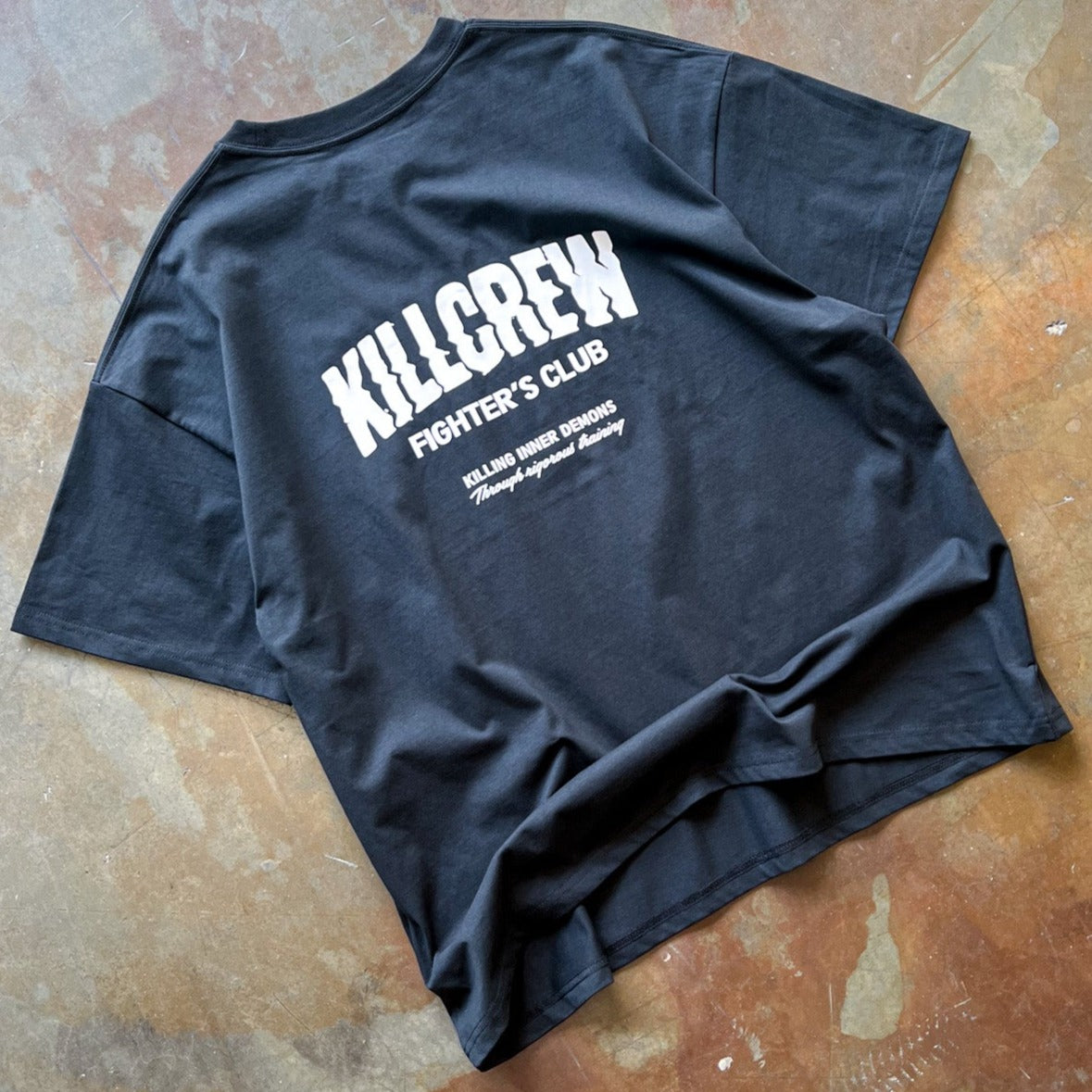 RELAXED FIT RIGOROUS TRAINING T-SHIRT - BLACK / WHITE