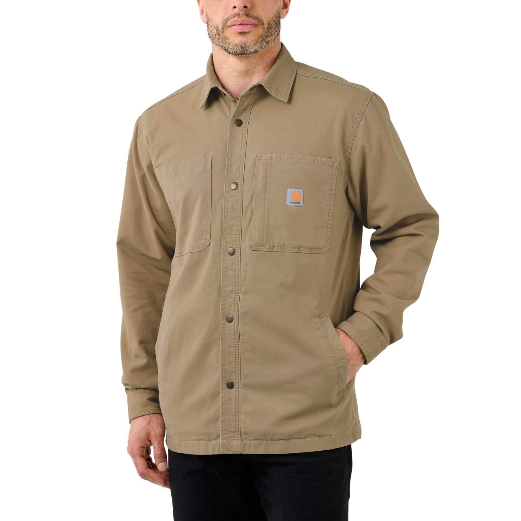 CHT Rugged Flex Relaxed fit Canvas Fleece Lined Snap-Front Shirt Jacket 105532