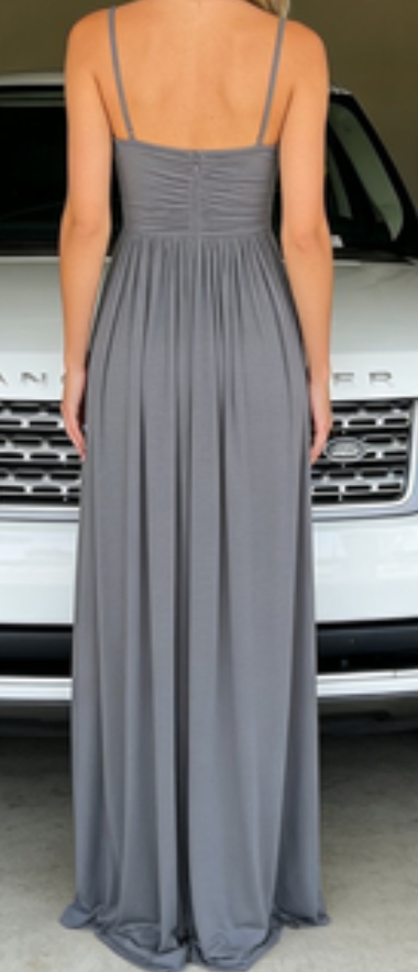 Buttery Soft Stretch Crepe: Draped Casual Maxi Dress for Effortless Flow