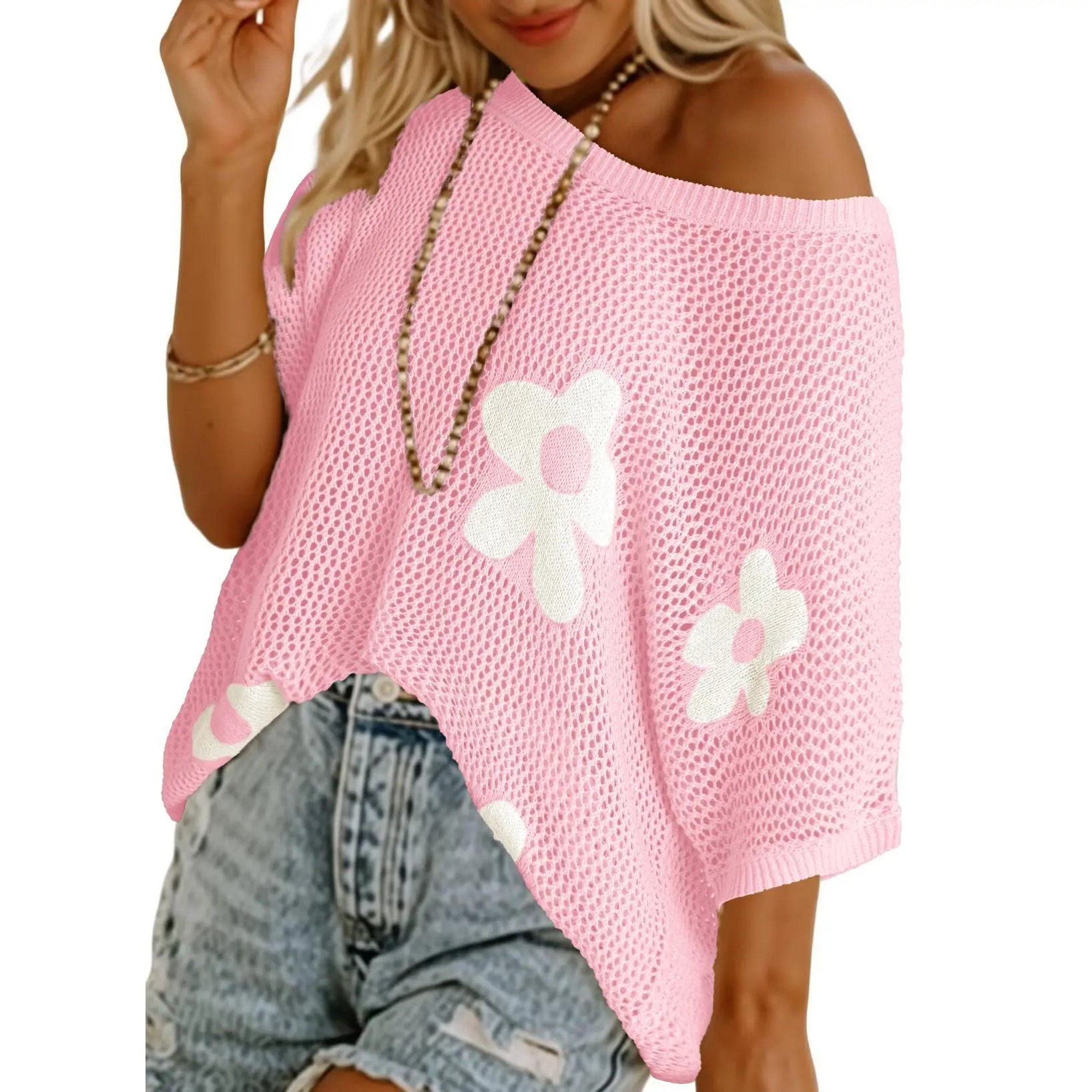 Women’s Lightweight Crochet Knit Summer Top