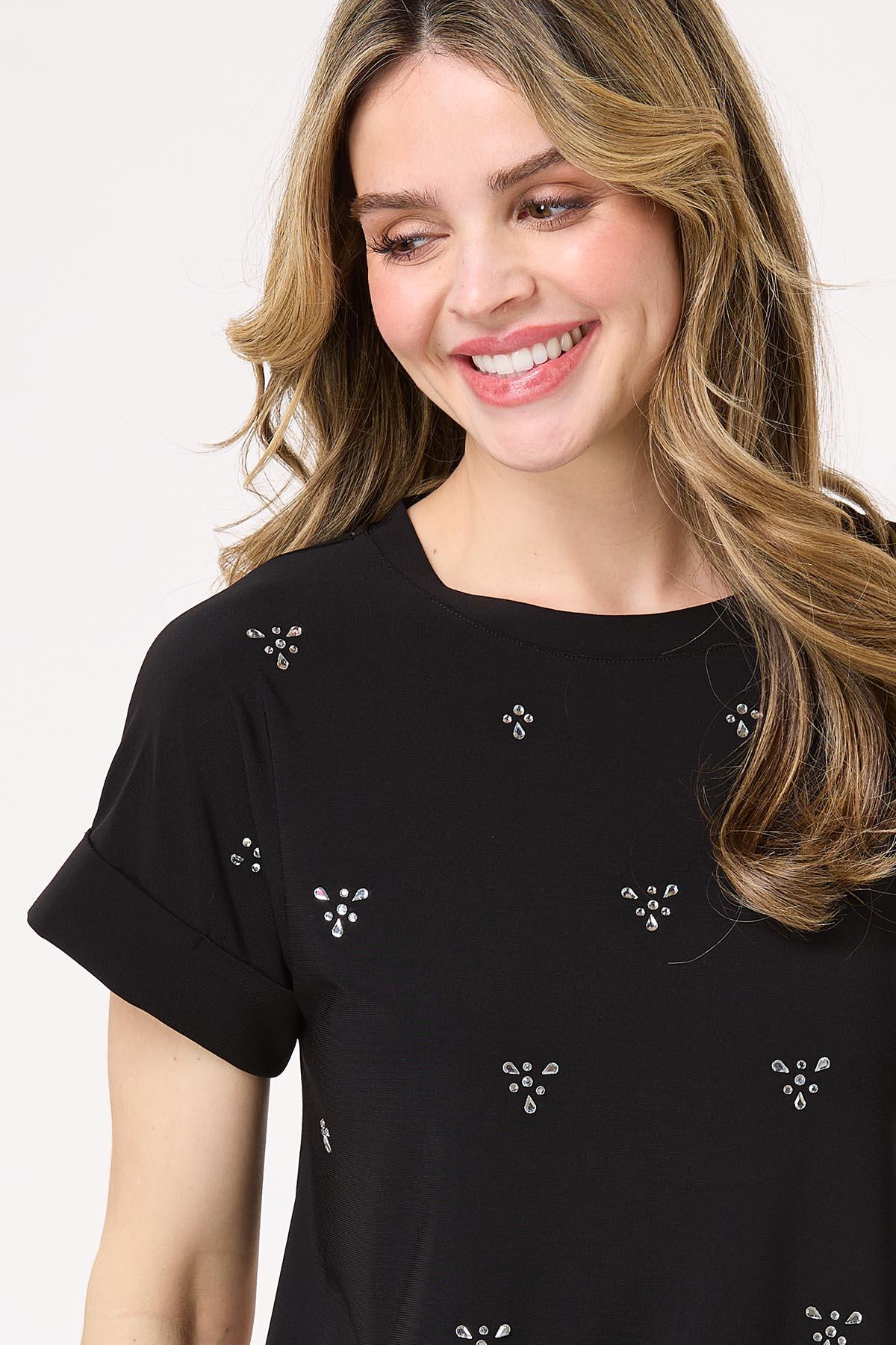 Jewel Embellished Knit Top