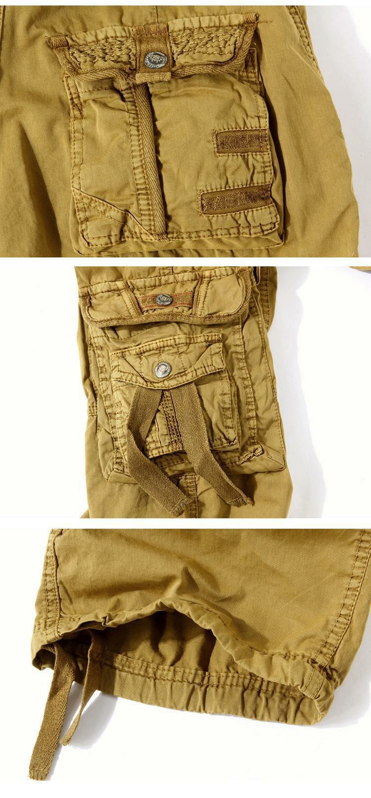 Men's Korean Style Multi-Pocket Cargo Shorts Fashion Trend Multi-Pocket Mid-Length Shorts