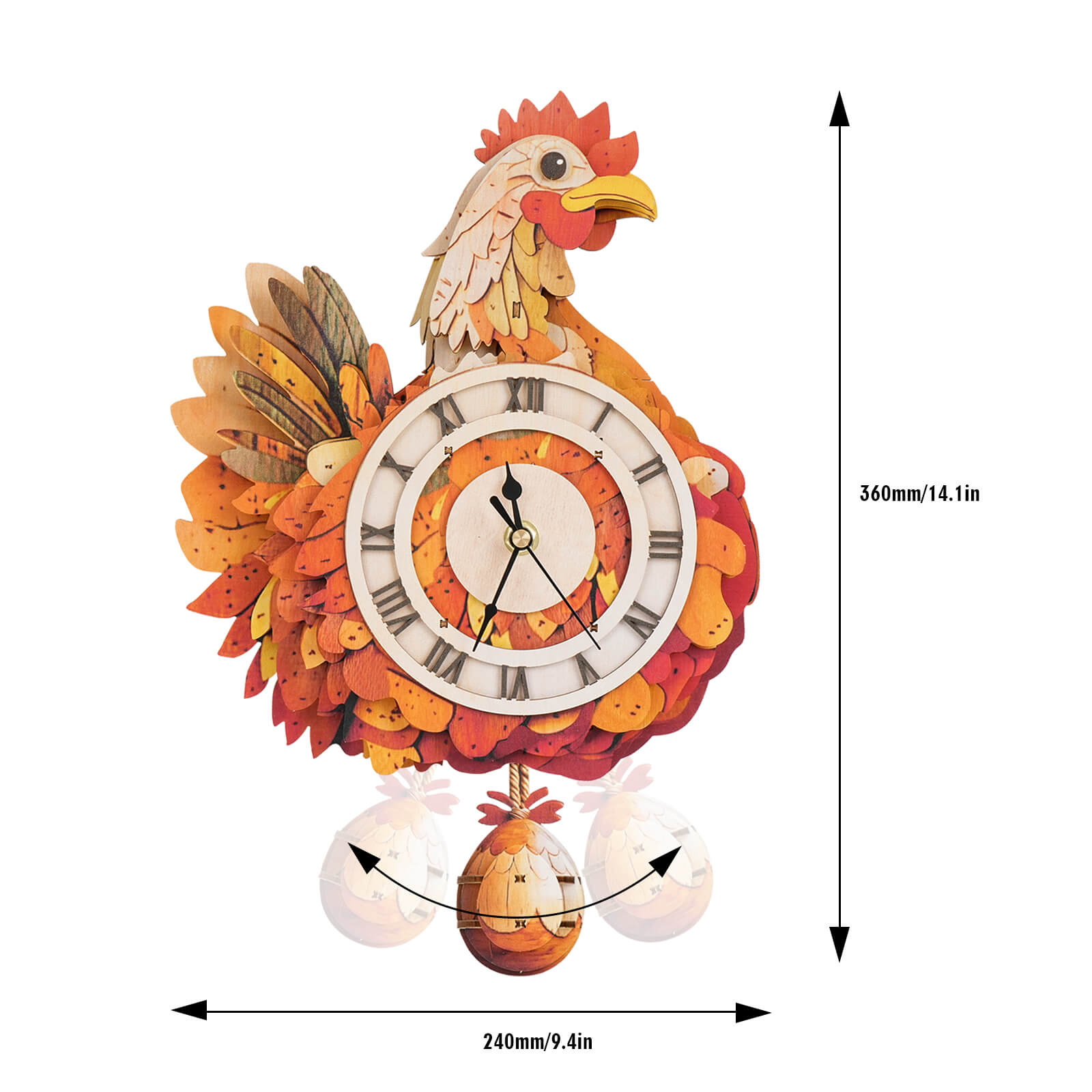 Cluck & Tick Hen Egg  – DIY Wooden Clock, 3D Puzzle Craft Kit