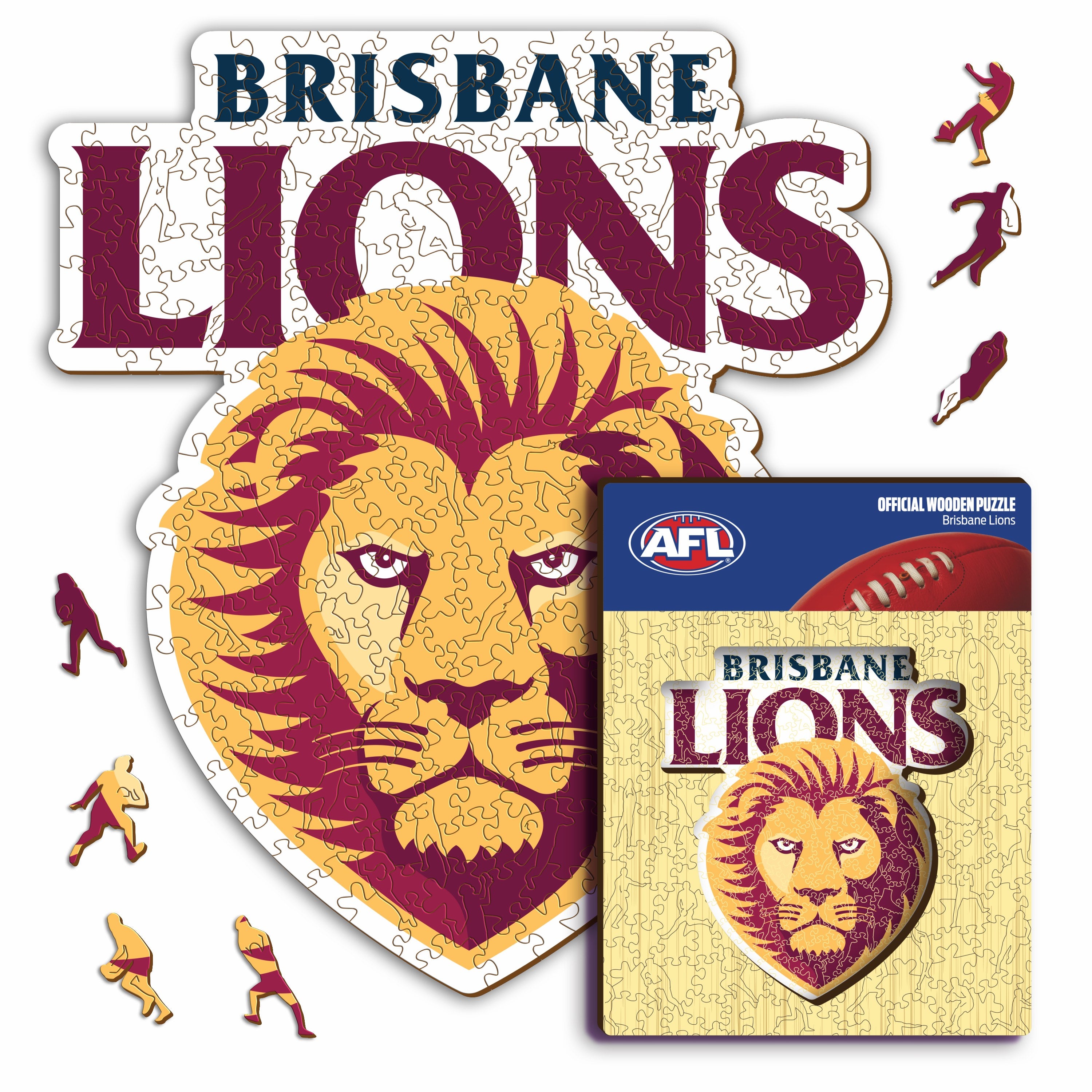 Brisbane Lions Logo - Wooden Puzzle
