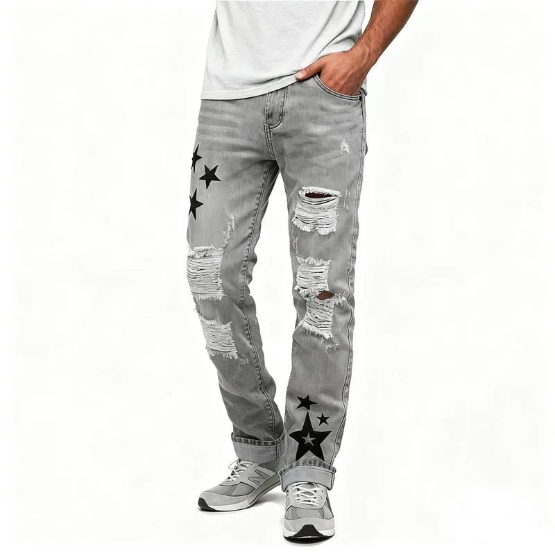Men's slim-fit fashionable jeans
