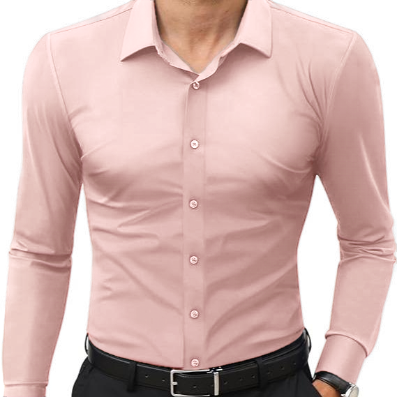 Men’s 4-Way Stretch Travel Dress Shirt: Wrinkle-Free Slim Fit