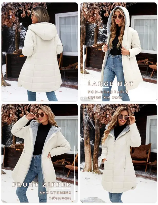 Women's winter windproof and warm slim-fit down jacket