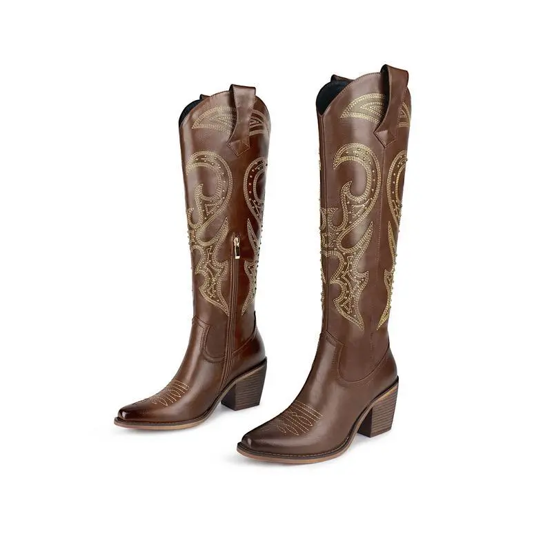 Knee High Cowboy Cowgirl Boots For Women