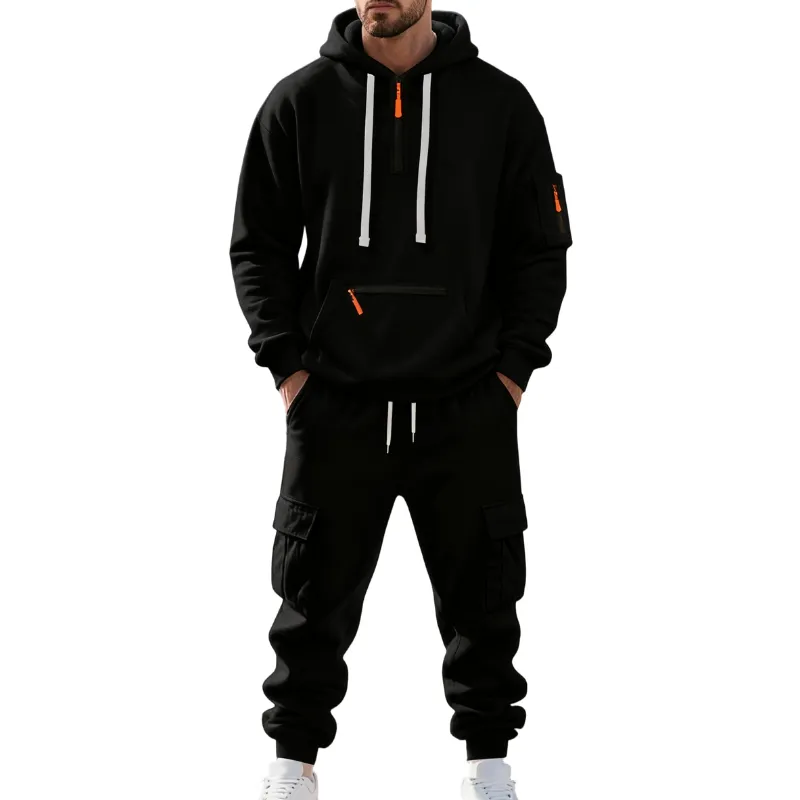 🔥Men's 8-Pack Hoodie & Cargo Pants Tracksuit Set - 8 Colors, Only $24