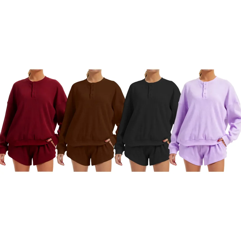 Women's Oversized Waffle Knit Lounge Set