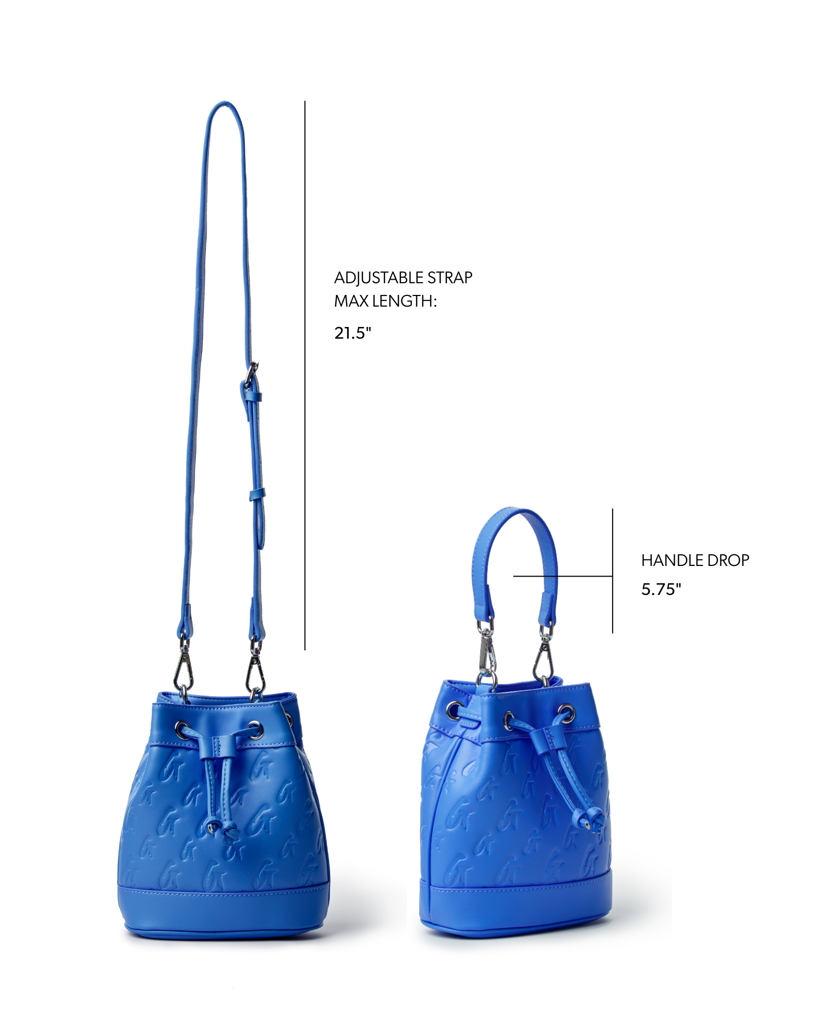LARGE MONOGRAM BUCKET BAG - BLUE