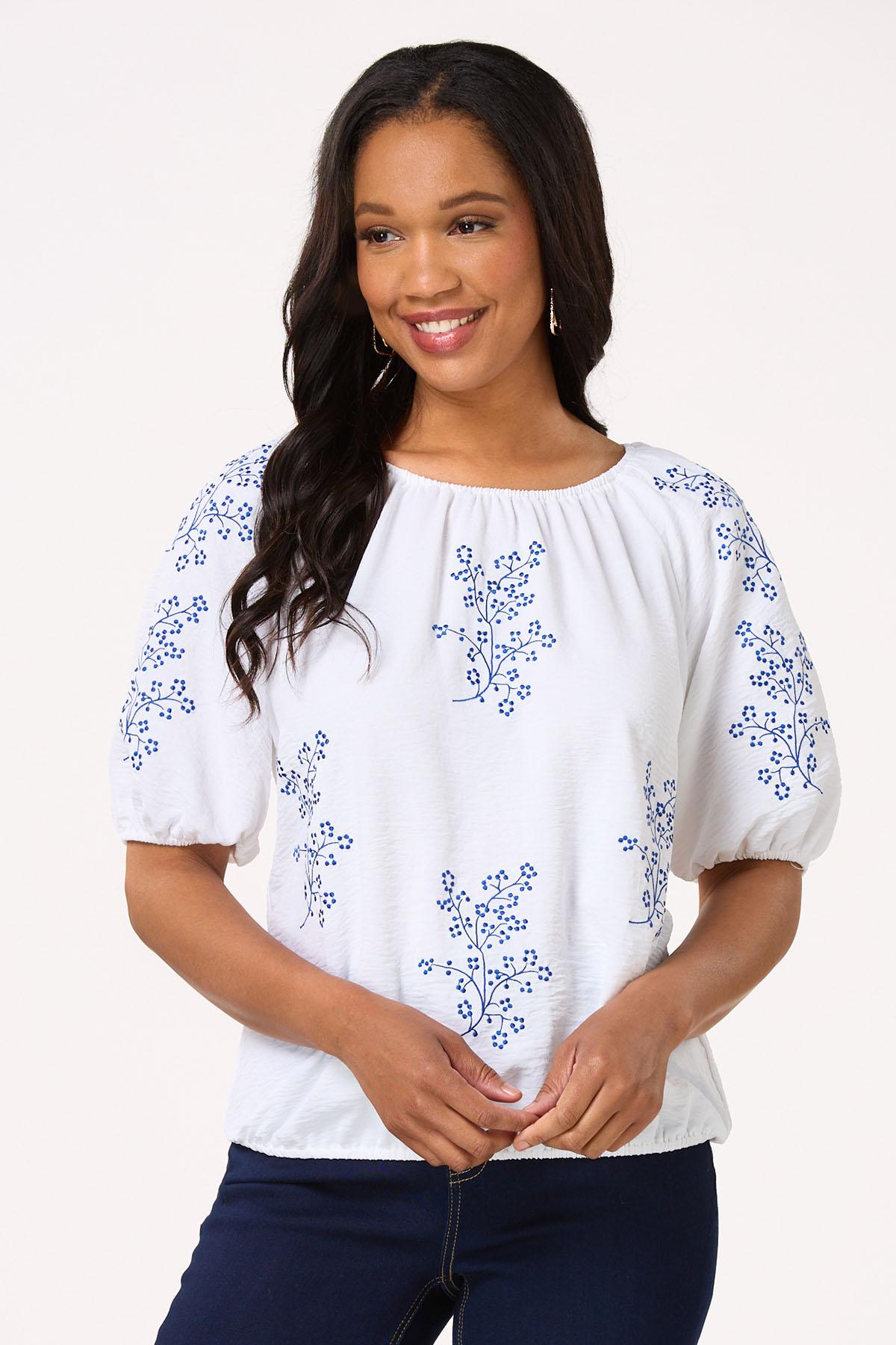 Off Shoulder Embroidered Top