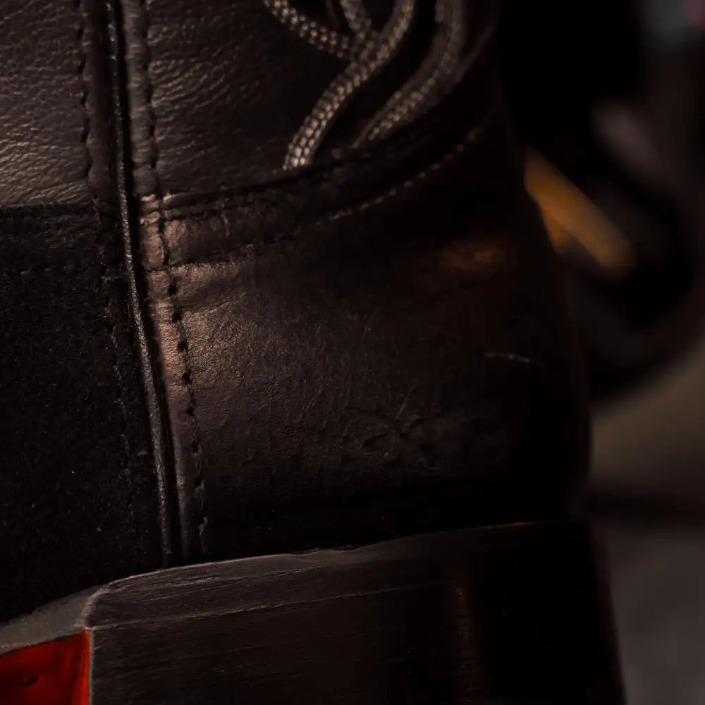 TOTAL BLACK Rough-Out Leather Boots - Square Toe