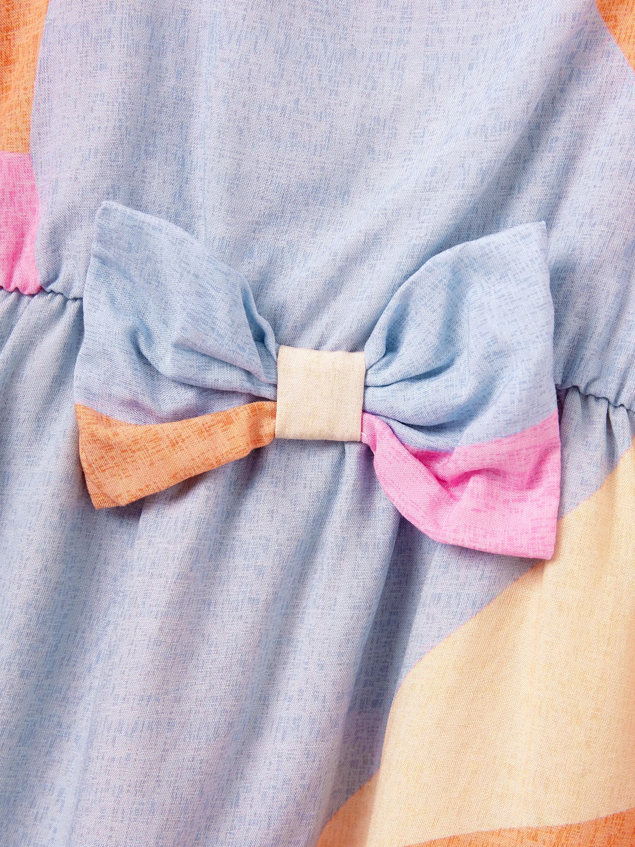 Family Matching Outfits Set Colorblock Sleeveless Strappy Dress or Short-sleeve T-shirt Multi-color