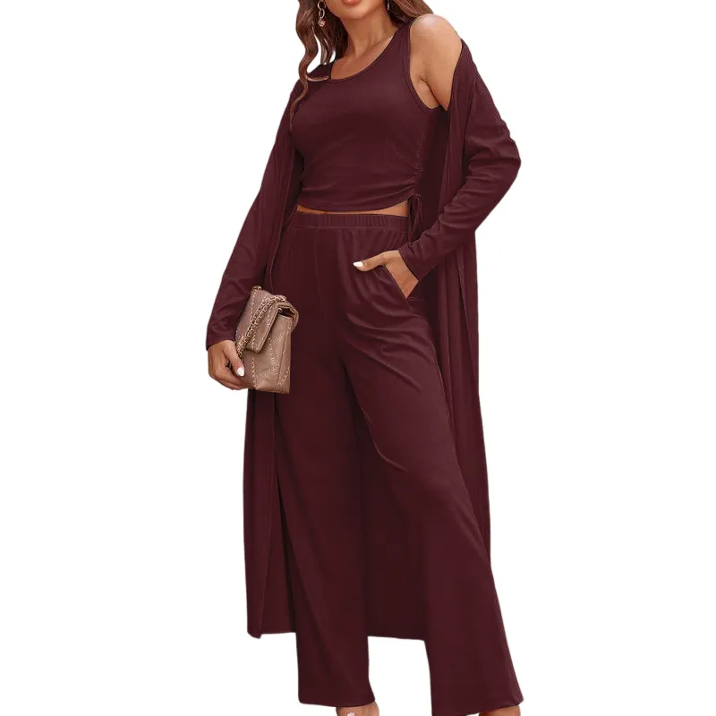 Women's Lightweight Sleepwear 3-Piece Set Sportswear