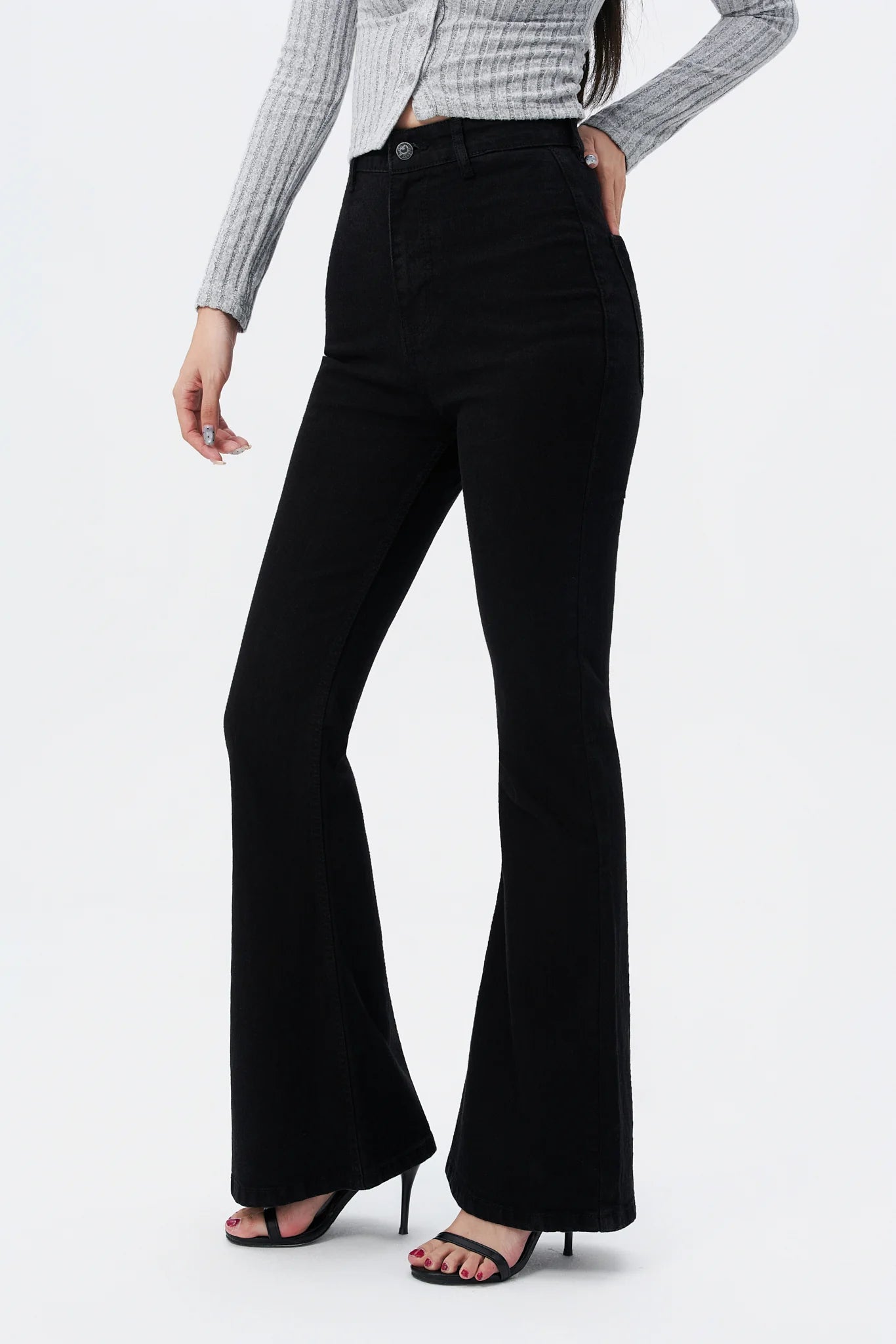 Black Ultra High Rise Flare Jeans