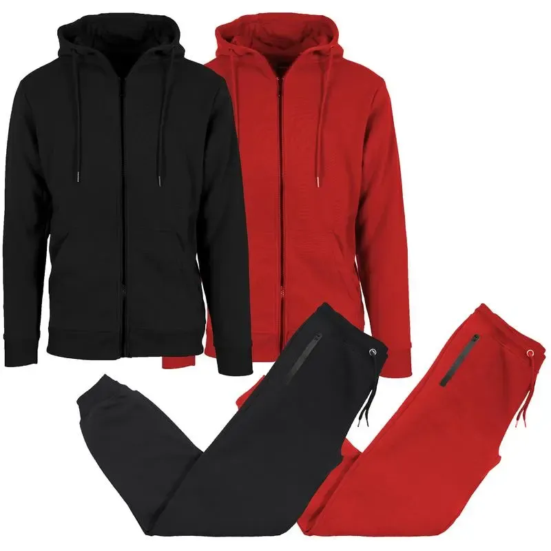 Men’s 4-Piece Fleece Zip Hoodie & Jogger Sets