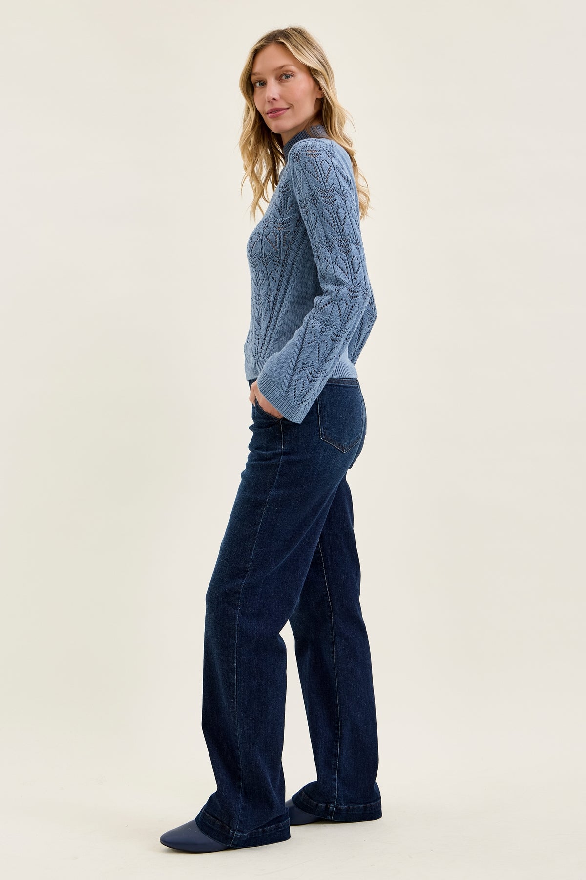 Penny Dark Indigo Trouser Wide Leg