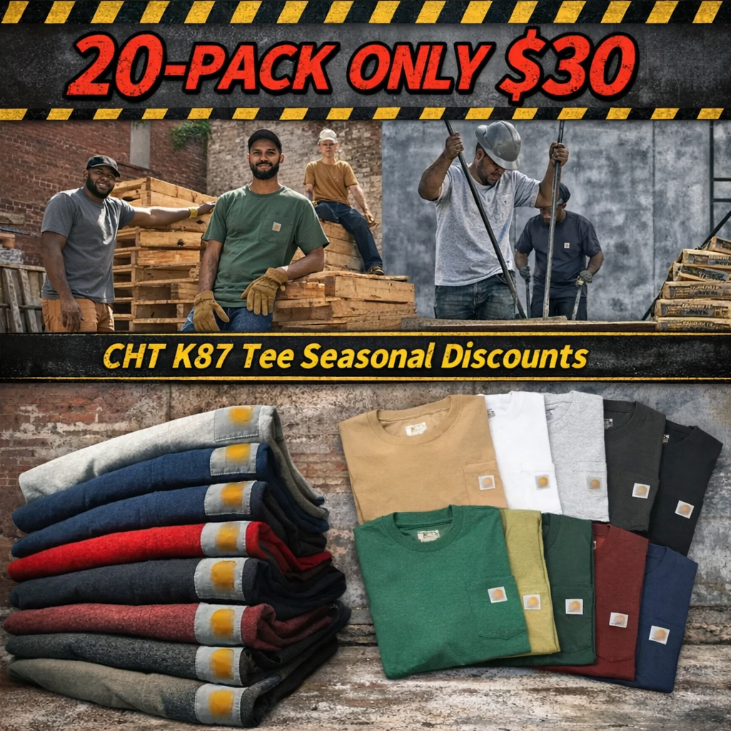 🔥Last Day Promotion!CHT Men's K87 Workwear Loose Fit Heavyweight Short-Sleeve Pocket T-Shirt (Also Available in Big & Tall)