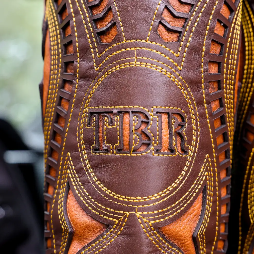 Honey Caiman Belly Leather Boots - Square Toe