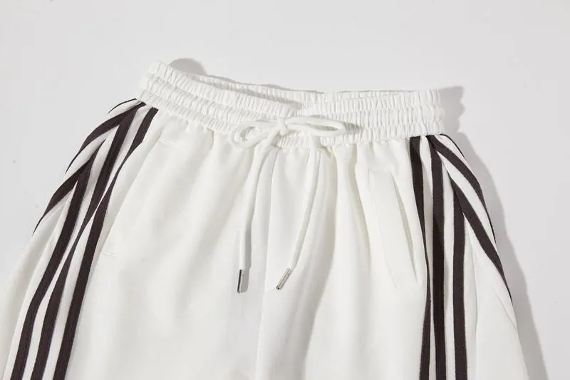 Loose Wide Leg Striped Track Pants Women's Casual Streetwear Joggers