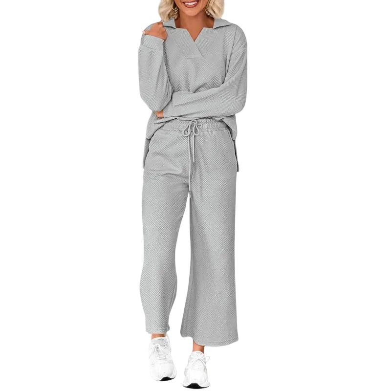 Women's two-piece set with collar