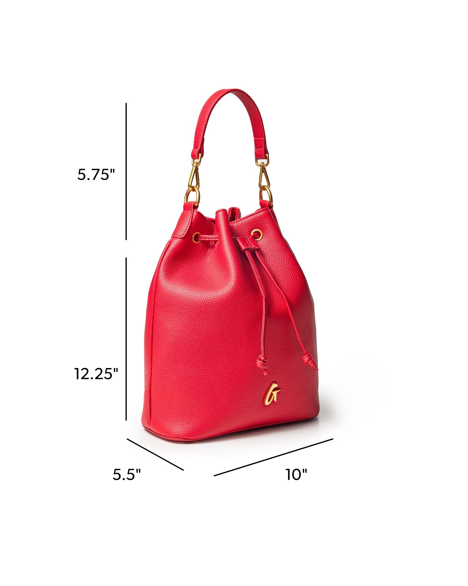 LARGE PEBBLE BUCKET BAG - RED