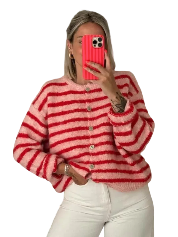 Women's Retro Striped Cardigan