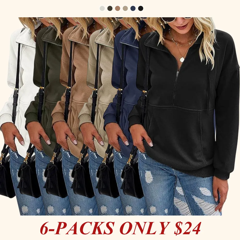 Women's Casual Long Sleeve Lapel Zipper Sweatshirt