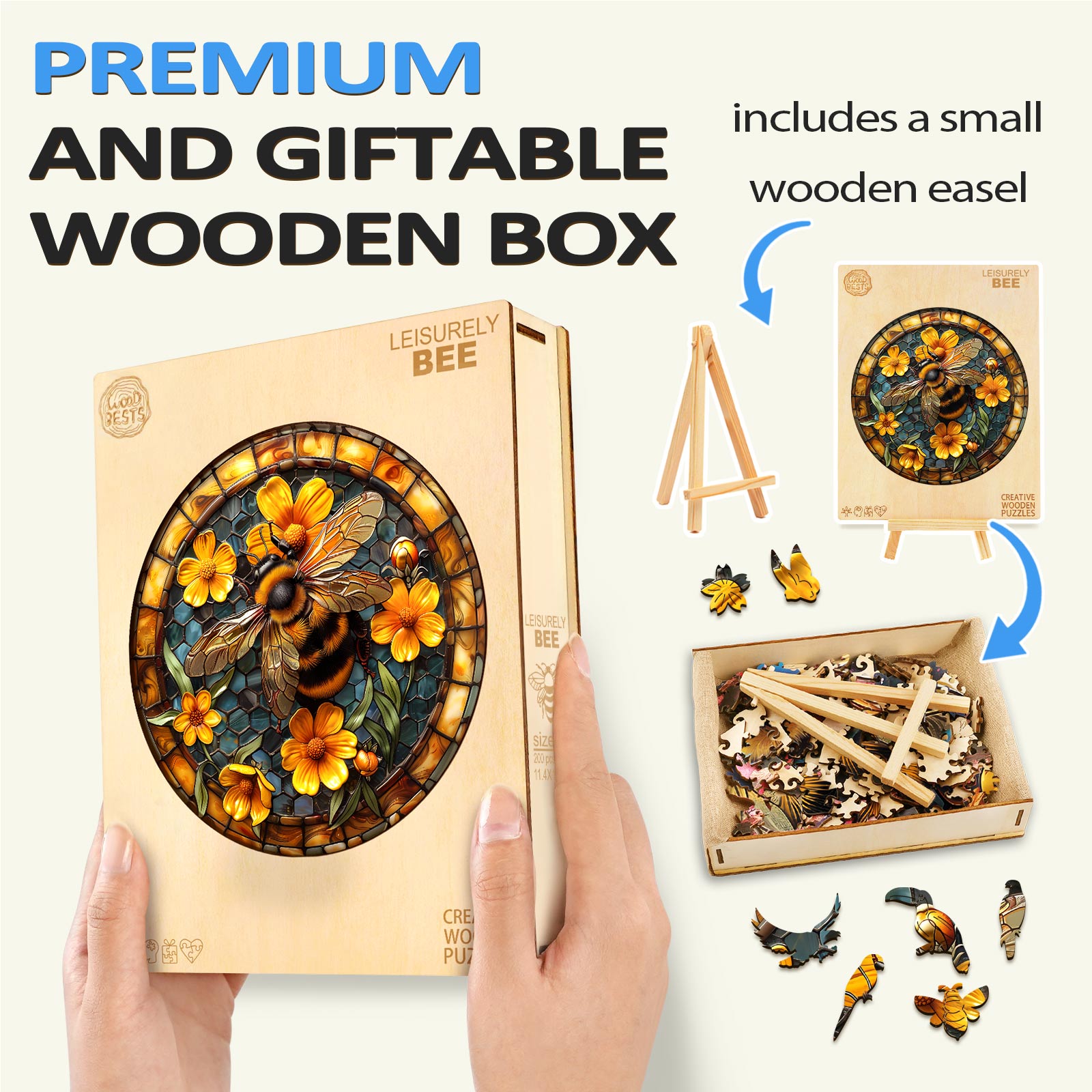 Leisurely Bee Wooden Jigsaw Puzzle
