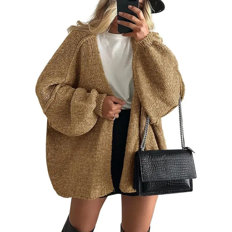 Women's Oversized Camel Cardigan