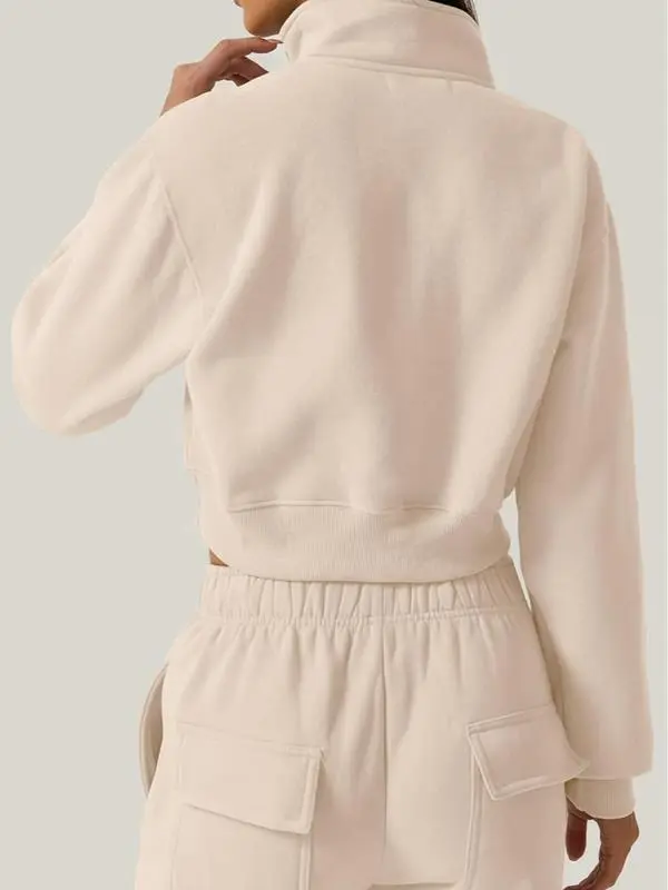 Women's Half-Zip Sports Top and Pants Set